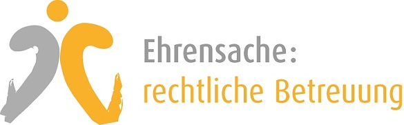 Das Logo Ehrensache: rechtliche Betreuung bestehend aus zwei Personen/zwei Herzhälften